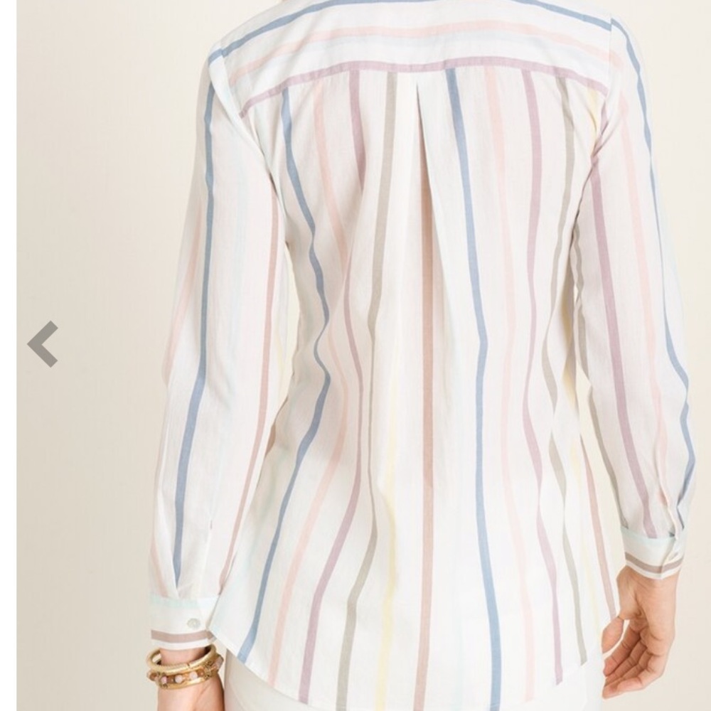 Chico’s Multi-Colored Striped Button-down Shirt N… - image 2